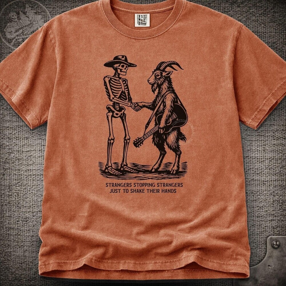 Strangers Stopping Strangers T Shirt Billy Strings Grateful Dead Scarlet Tee